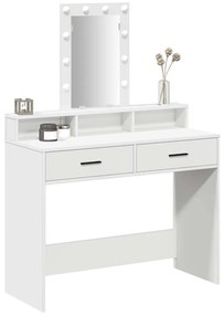 Mesa de Maquiagem com Luzes LED Branca 100x41x140 cm