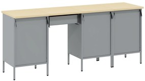 Conjunto de Mesa e Armário de Trabalho VidaXL 4 Peças Preto em Madeira