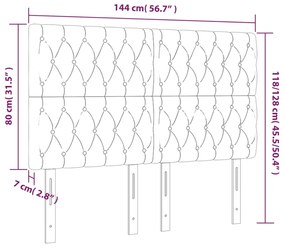 Cabeceira cama 4 pcs tecido 72x7x78/88 cm cinzento-acastanhado