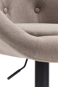 Banco de bar London em tecido e com estrutura preta 65 x 107-128 x 57 cm Castanho acinzentado