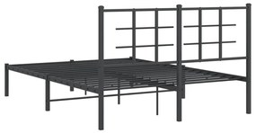 Estrutura de cama com cabeceira 140x200 cm metal preto