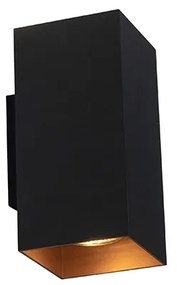 LED Candeeiro de parede inteligente preto com dourado quadrado incl. 2 Wifi GU10 - Sab Design