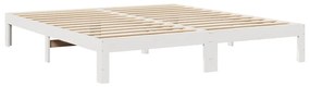 Cama sem colchão 180x200 cm madeira de pinho maciça branco