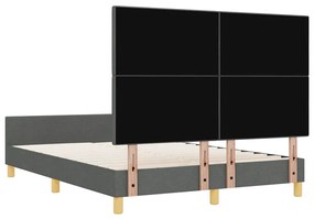 Cama vidaXL Cinza Escuro 160x200 cm Tecido