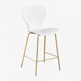 Taburete Alto Fora Branco & ↑66 Cm & Dourado - Sklum