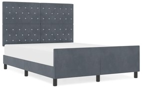 Cama vidaXL Cinza Escuro 140x200 cm Veludo