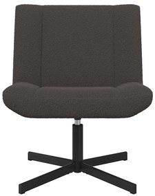 Cadeira de Acento Cinza Escuro Tecido com Base de Metal Médio