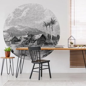 Papel de parede circular "Landscape of Guadeloupe" 190 cm