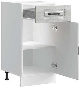 Armário baixo cozinha Kalmar madeira engenharia sonoma cinzento