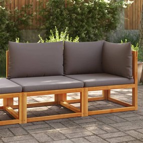 vidaXL Sofá de 2 lugares para jardim com almofadões acácia maciça
