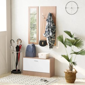 Conjunto de Sapateira, Cabide e Espelho Lennus - Design Moderno