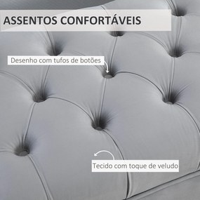 HOMCOM Banco de Pé de Cama com Assento Acolchoado e Pés Metálicos Banc