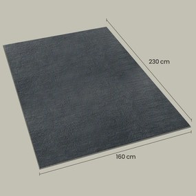 Tapete retangular de sala de estar, 140 x 200 cm cinzento antracite
