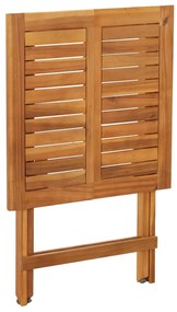 3 pcs conjunto de bistrô dobrável madeira de acácia maciça