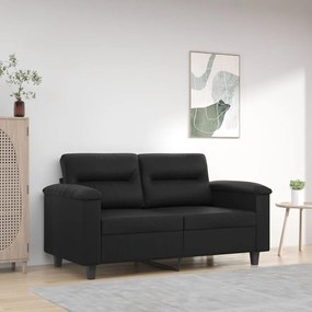 Sofá de 2 lugares 120 cm couro artificial preto