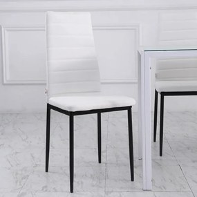 Conjunto de 4 Cadeiras Tesa - Branco e Preto - Design Moderno