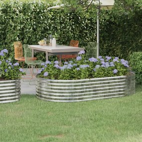 vidaXL Canteiro elevado jardim 175x100x36 aço galvanizado prateado