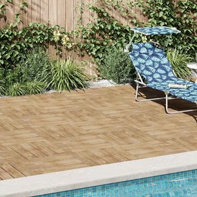 vidaXL Ladrilhos de pavimento 30 pcs 50x50 cm madeira castanho