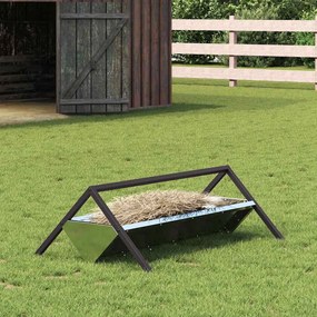 vidaXL Trincheira para Alimentação de Gado Prateado 111 x 76 x 38 cm