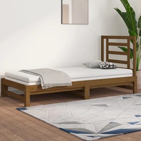 vidaXL Estrutura sofá-cama de puxar 2x(90x200) cm pinho castanho-mel