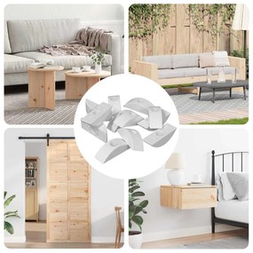 vidaXL Arruela meia-lua 12 pcs Branco M6 Polipropileno