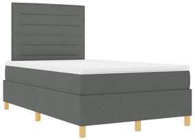 Cama Box Spring com Colchão Cinza Escura 120x200 cm Tecido