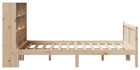 Cama com estante sem colchão 150x200 cm pinho maciço