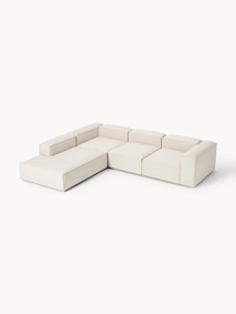 Sofá de canto modular em mistura de linho Lennon (4 lugares)