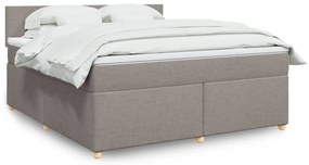 vidaXL Cama com molas/colchão 180x200 cm tecido castanho-acinzentado
