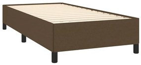 Estrutura de cama sem colchão 90x200 cm tecido castanho-escuro