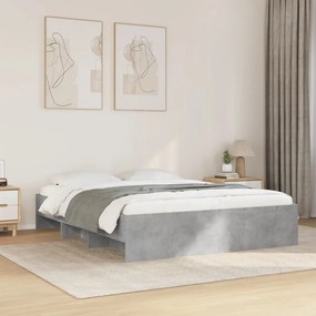Estrutura cama s/ colchão 160x200cm cinza cimento
