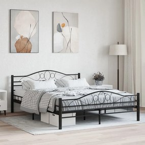 vidaXL Estrutura de cama 160x200 cm aço preto