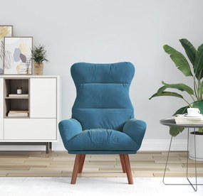 Poltrona Relaxante Veludo Azul
