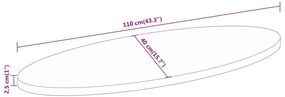 Tampo de mesa oval 110x40x2,5 cm madeira de mangueira maciça