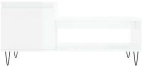 Mesa de centro 100x50x45 cm derivados madeira branco brilhante