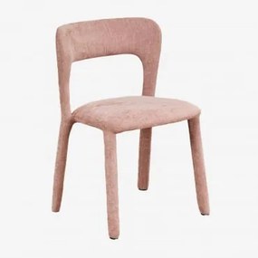 Pack De 4 Cadeiras De Jantar Estofadas Brusel Chenille Rosa Quartzo - Sklum