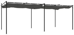 Pérgola com toldo retrátil 589x292x230 cm cor antracite
