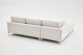 Sofá de Canto Berlin – Creme Dourado – 258x83x181 cm