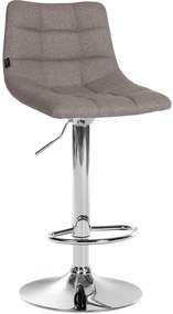Conjunto de 2 bancos altos Jerry em tecido com estrutura cromada 87-108,5 x 43 x 46,5 cm Cinzento