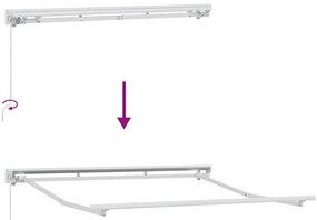 Toldo Manual Manual Branco 2.5 x 2 m Estrutura de alumínio