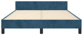 Estrutura de cama sem colchão 140x190 cm veludo azul-escuro