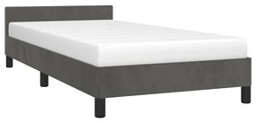 Estrutura de cama sem colchão 90x200 cm veludo cinzento-escuro