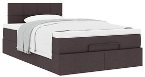 Estrutura de cama otomana com colchão 120x190cm castanho escuro