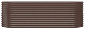 Canteiro elevado jardim 224x80x68cm aço revestido a pó castanho