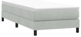 Box Cama primavera sem Colchão Cinzento Claro 90x210 cm Veludo