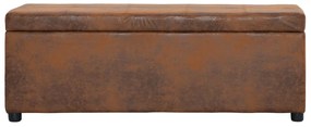 Banco c/ comp. arrumação 116 cm camurça artificial castanho