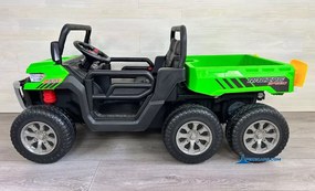 Carro elétrico para crianças Todo terreno Pick-up Racing 24V 2.4G, Rodas Borracha, Assento Couro sintético Verde