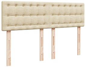 Cama com molas/colchão 140x200 cm tecido cor creme