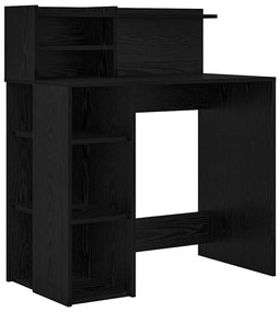 Mesa com Armazenamento Carvalho Preto 90x48x101.5 cm Madeira engenheir