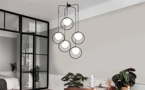 Candeeiro de Teto Dolunay – Preto e Branco – 74 cm de Diâmetro x 103 c